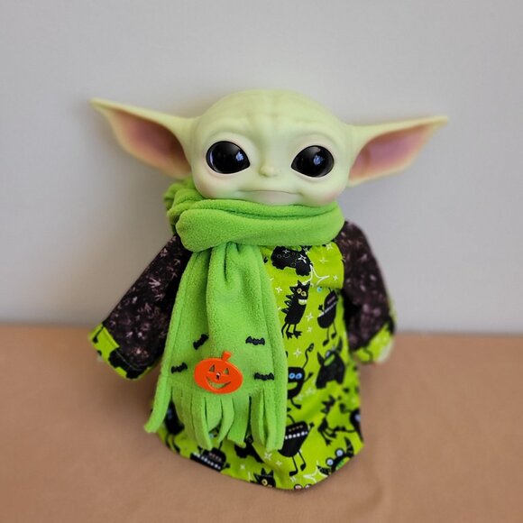 Halloween Monsters 2pc. Outfit & Scarf set for 11" Mattel Child Grogu Yoda dolls - Picture 2 of 5